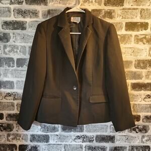 Style & Co Women's Black Blazer Button Closure Suit Jacket Petite Plus 14P